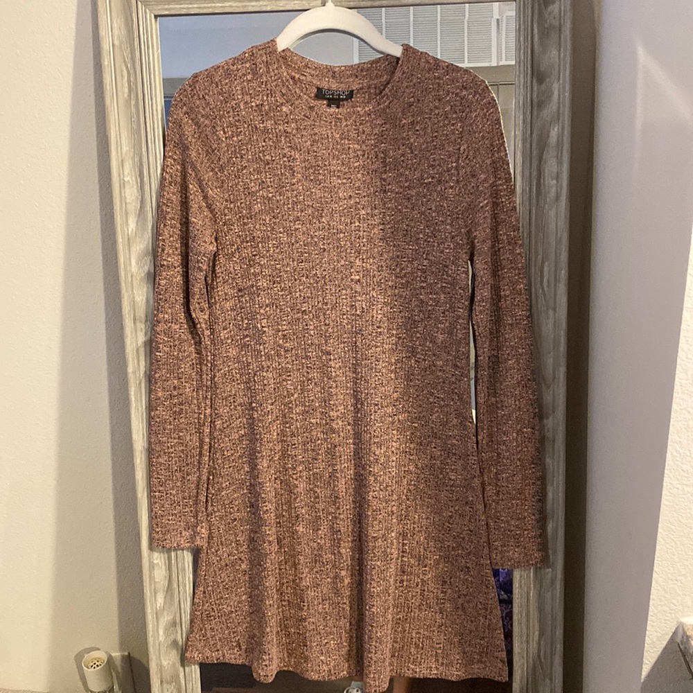 Topshop A-Line Knitted Long sleeve dress